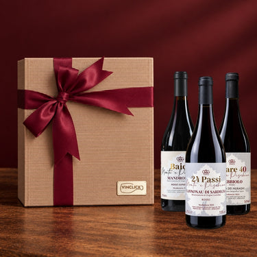 Box Regalo 3 bt Giacu - scatola regalo Vinclick con Baioe, Cannonau 24 Passi e Nebbiolo Filare 40