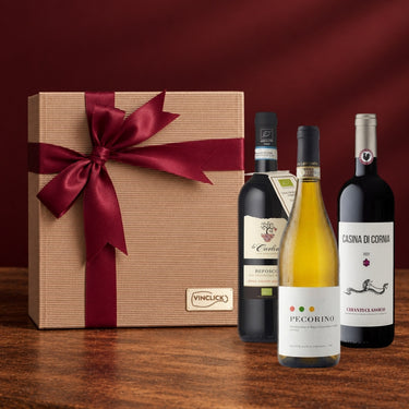 Box Regalo 3 Vini Biologici - scatola regalo Vinclick con Refosco, Pecorino Saggiolo e Chianti Classico