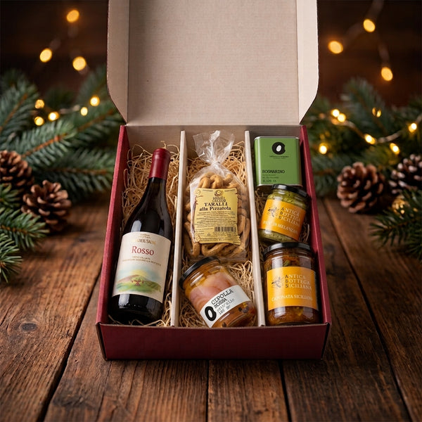 Box „Brindami“ · Bio-Rotwein und 5 Spezialitäten