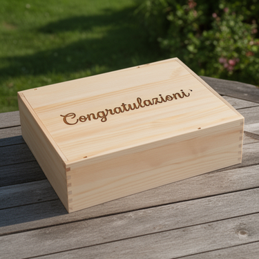 Personalisierte Holzbox für 3 Flaschen