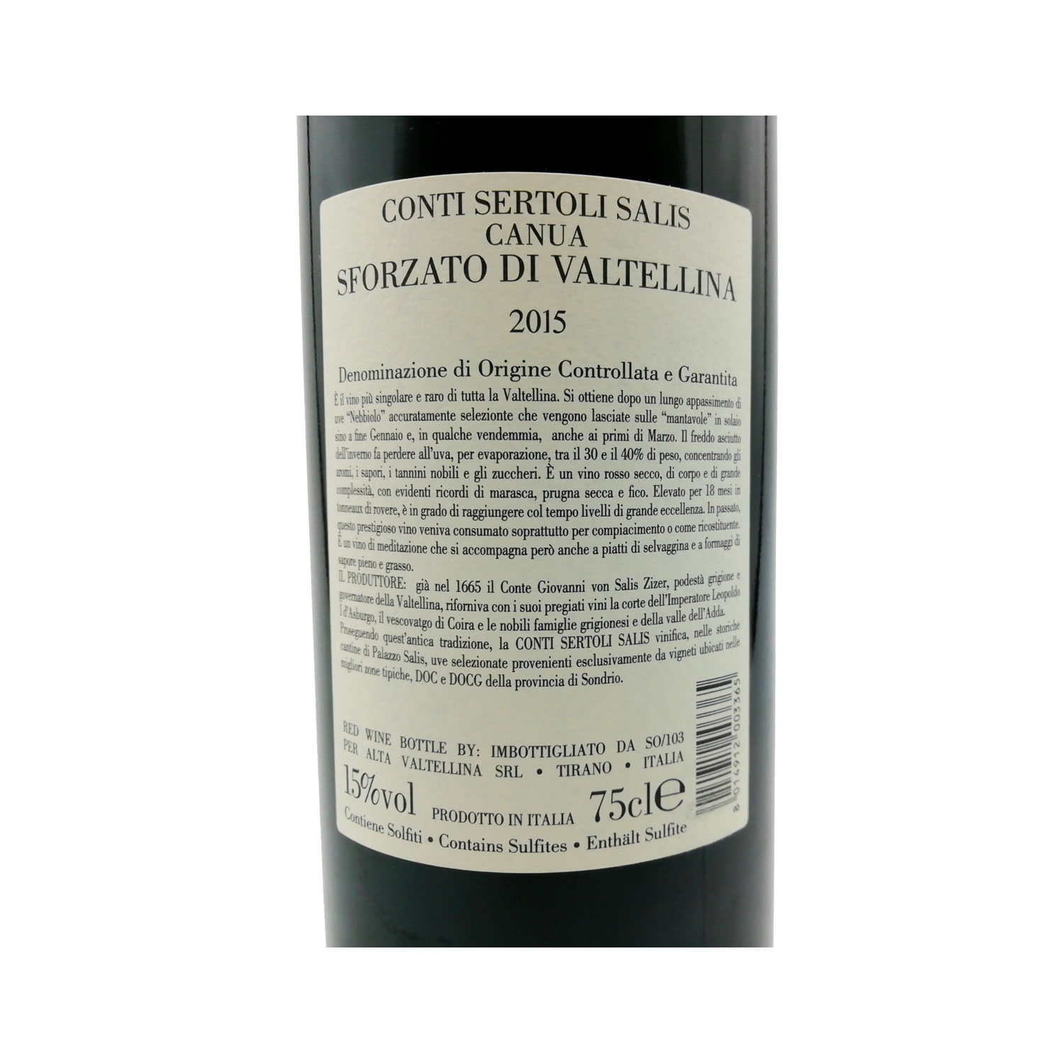 Sforzato di Valtellina DOCG 2017 "Canua" - Conti Sertoli Salis Sforzato di Valtellina DOCG 2017 "Canua" - Conti Sertoli Salis