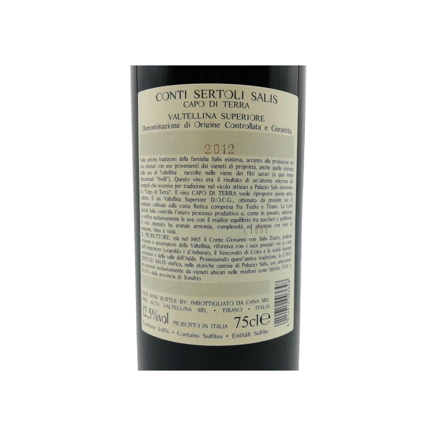 Valtellina Superiore DOCG 2012 "Capo Di Terra" - Conti Sertoli Salis Valtellina Superiore DOCG 2012 "Capo Di Terra" - Conti Sertoli Salis