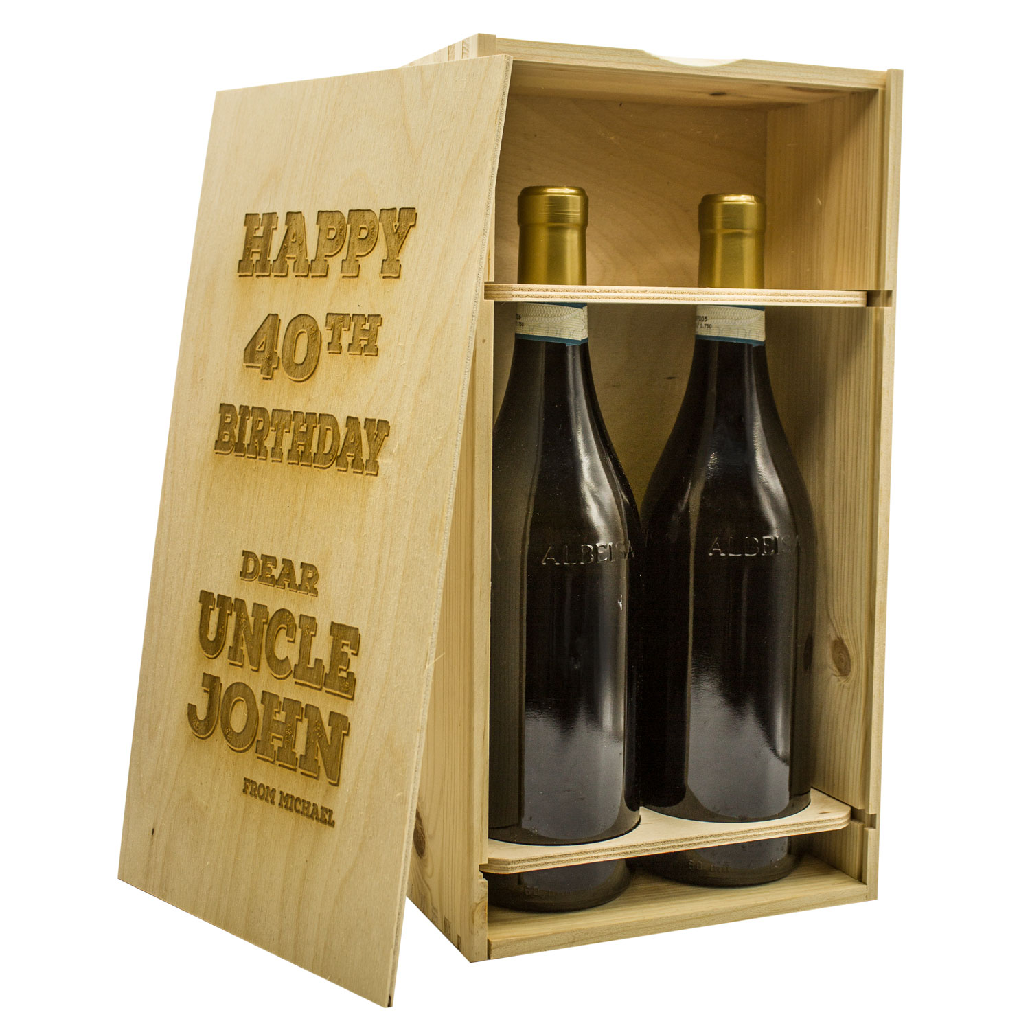 Custom Wood Box for 2 bottles